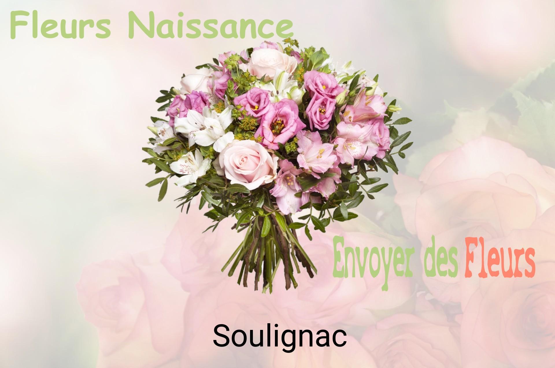 Bouquet de fleurs de naissance livré à Soulignac