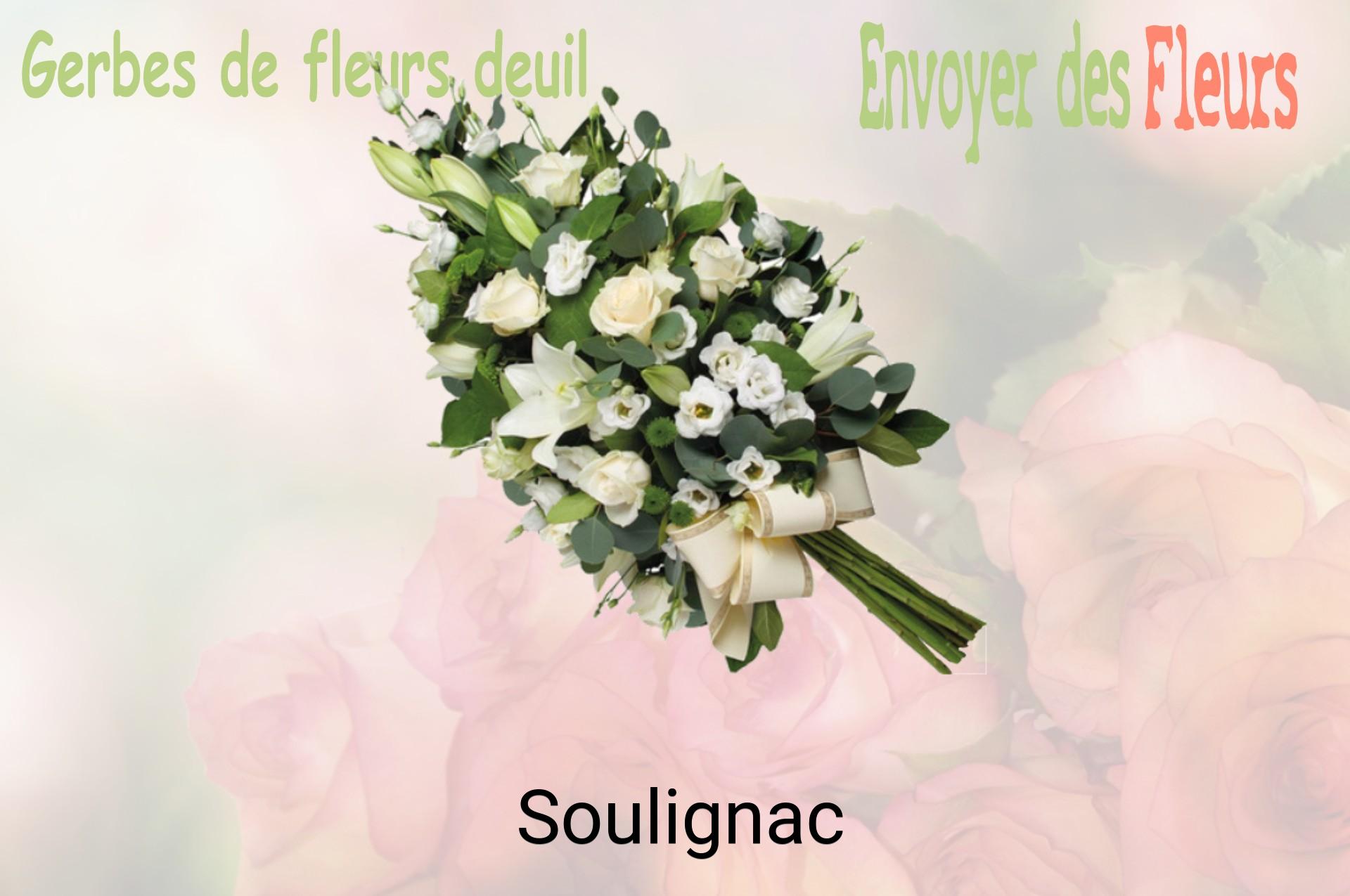 Gerbe de fleurs de deuil livrée à Soulignac